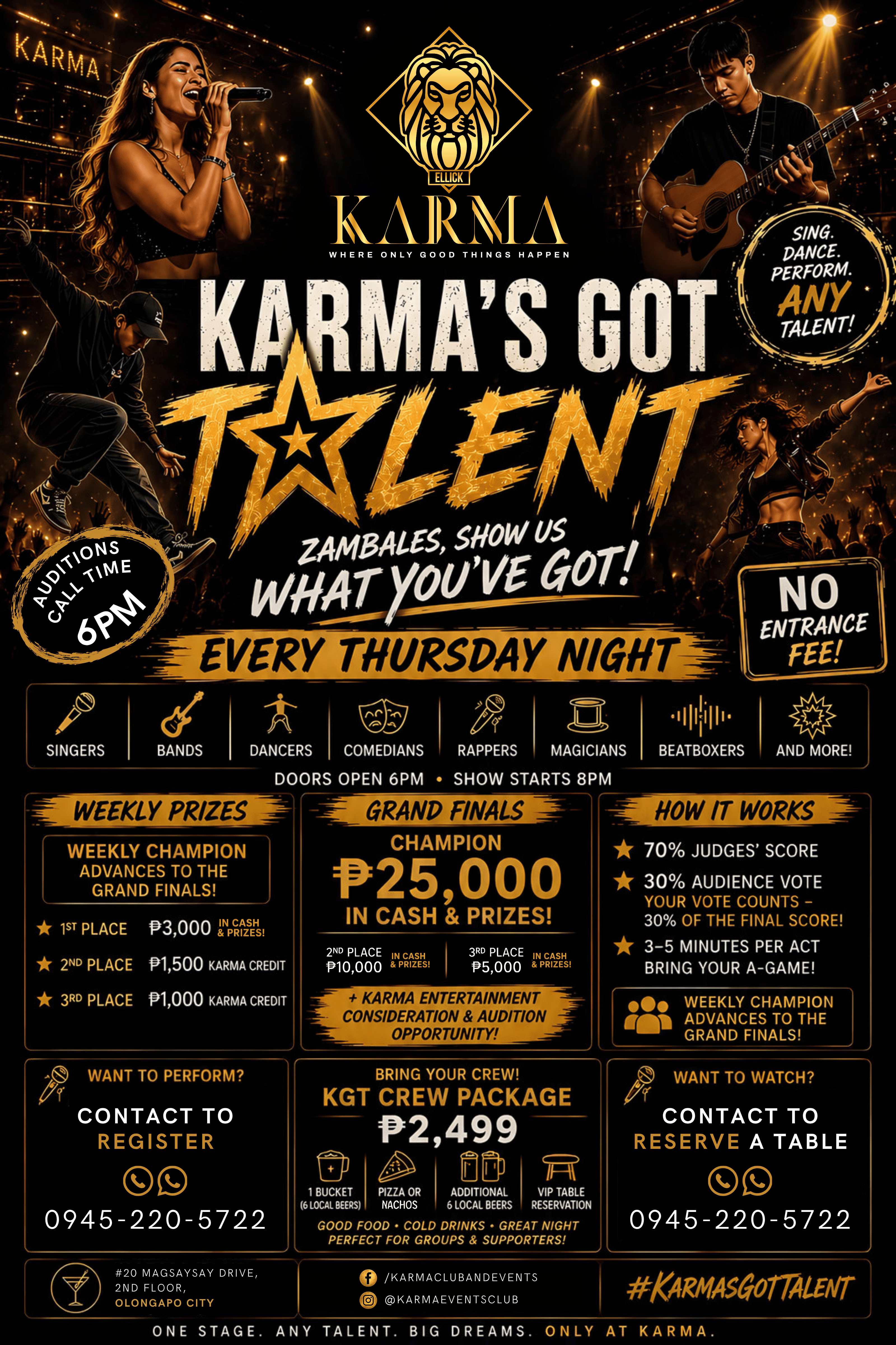 Karma Got Talent flyer